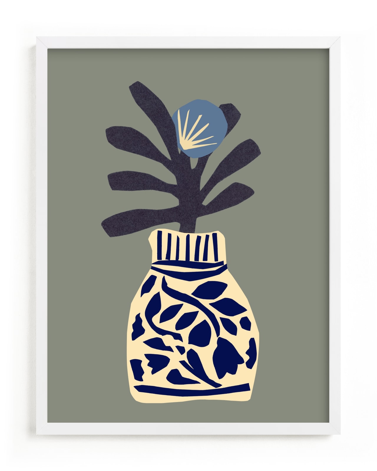 "Single flower in a porcelain vase" - Limited Edition Art Print by Sonya Percival in beautiful frame options and a variety of sizes.