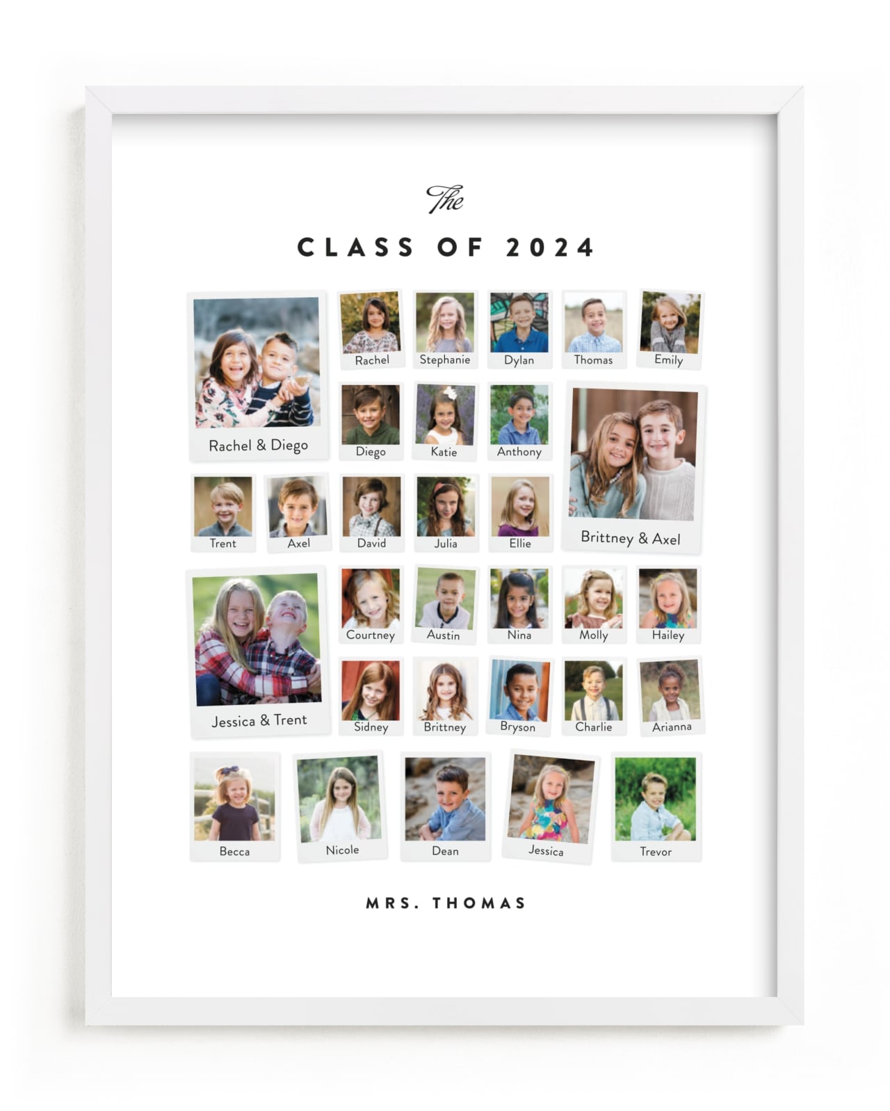 "Class Snapshot Gallery" - Custom Photo Art by Monica Tuazon in beautiful frame options and a variety of sizes.