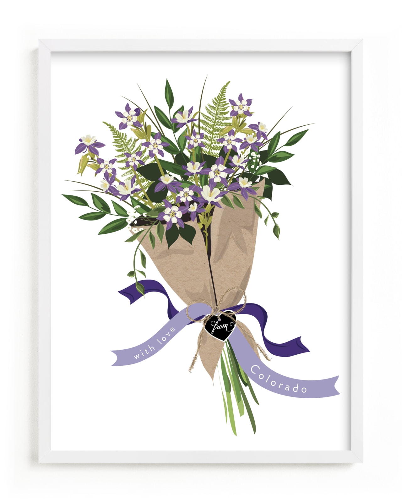 "Colorado Blue Columbine Bouquet" - Limited Edition Art Print by Susan Moyal in beautiful frame options and a variety of sizes.