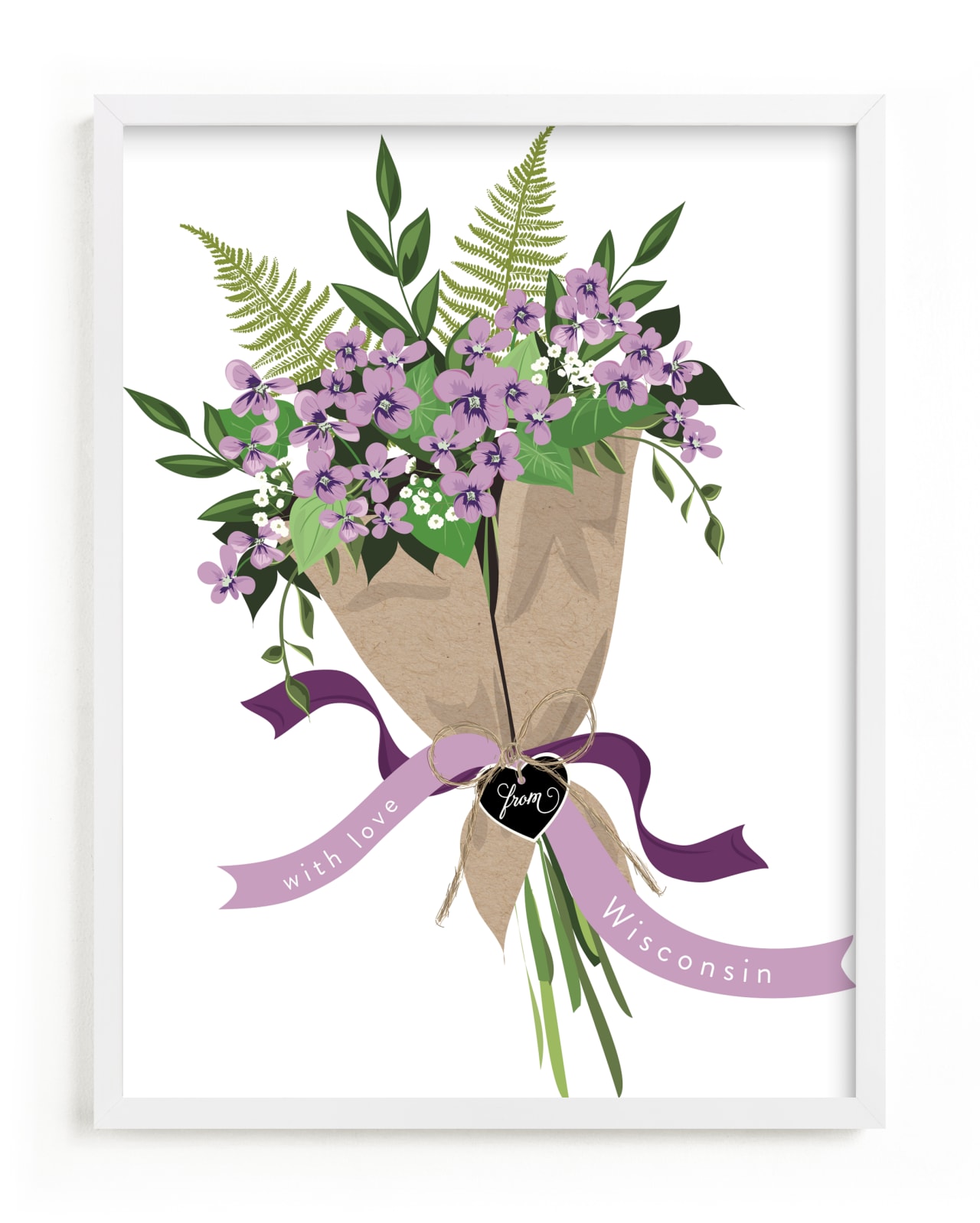 "Wisconsin Viola Sororia Bouquet" - Limited Edition Art Print by Susan Moyal in beautiful frame options and a variety of sizes.