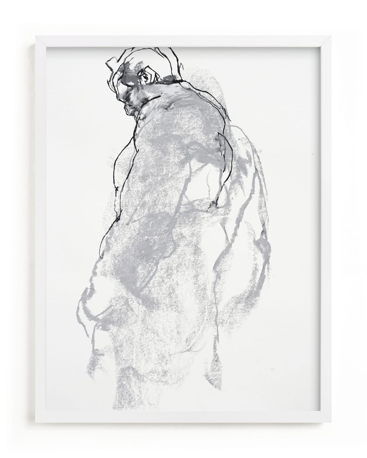 "Drawing 357 - Figure from the Side" - Limited Edition Art Print by Derek overfield in beautiful frame options and a variety of sizes.