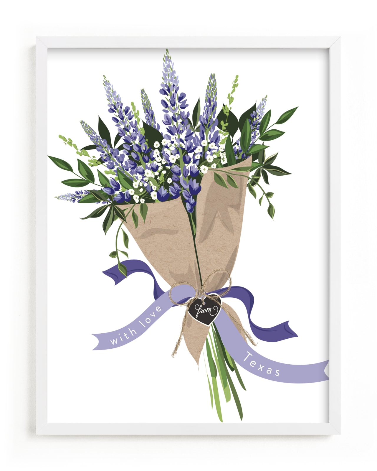 "Texas Bluebonnet Bouquet" - Limited Edition Art Print by Susan Moyal in beautiful frame options and a variety of sizes.