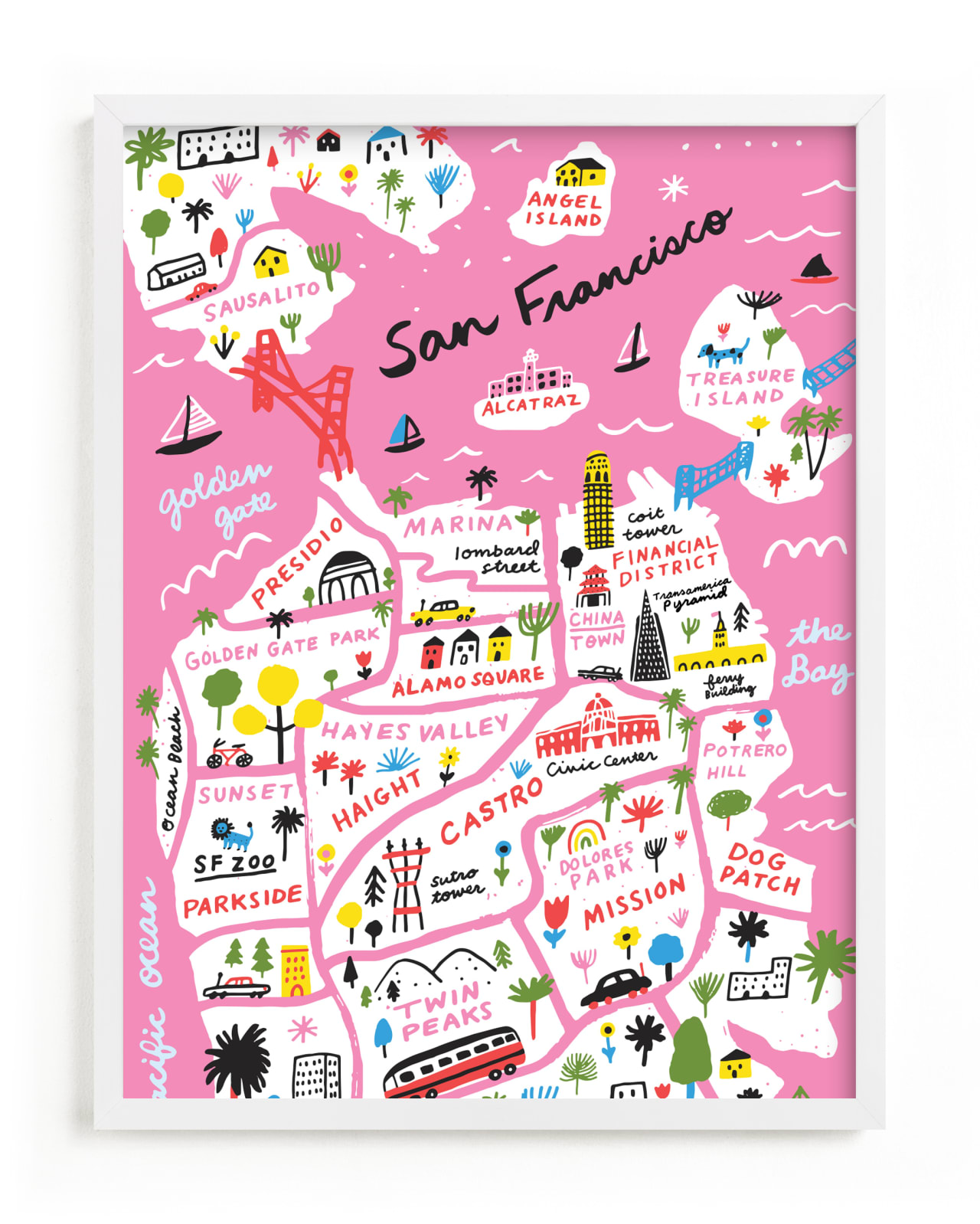 "I Love San Francisco" - Limited Edition Art Print by Jordan Sondler in beautiful frame options and a variety of sizes.