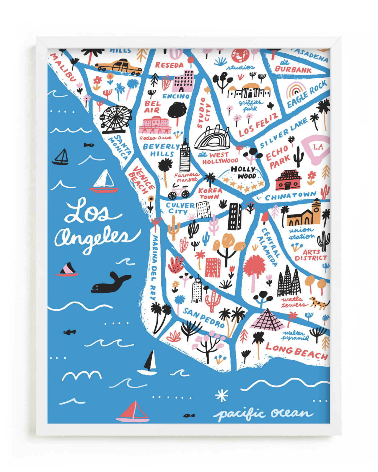 "I Love Los Angeles" - Limited Edition Art Print by Jordan Sondler in beautiful frame options and a variety of sizes.