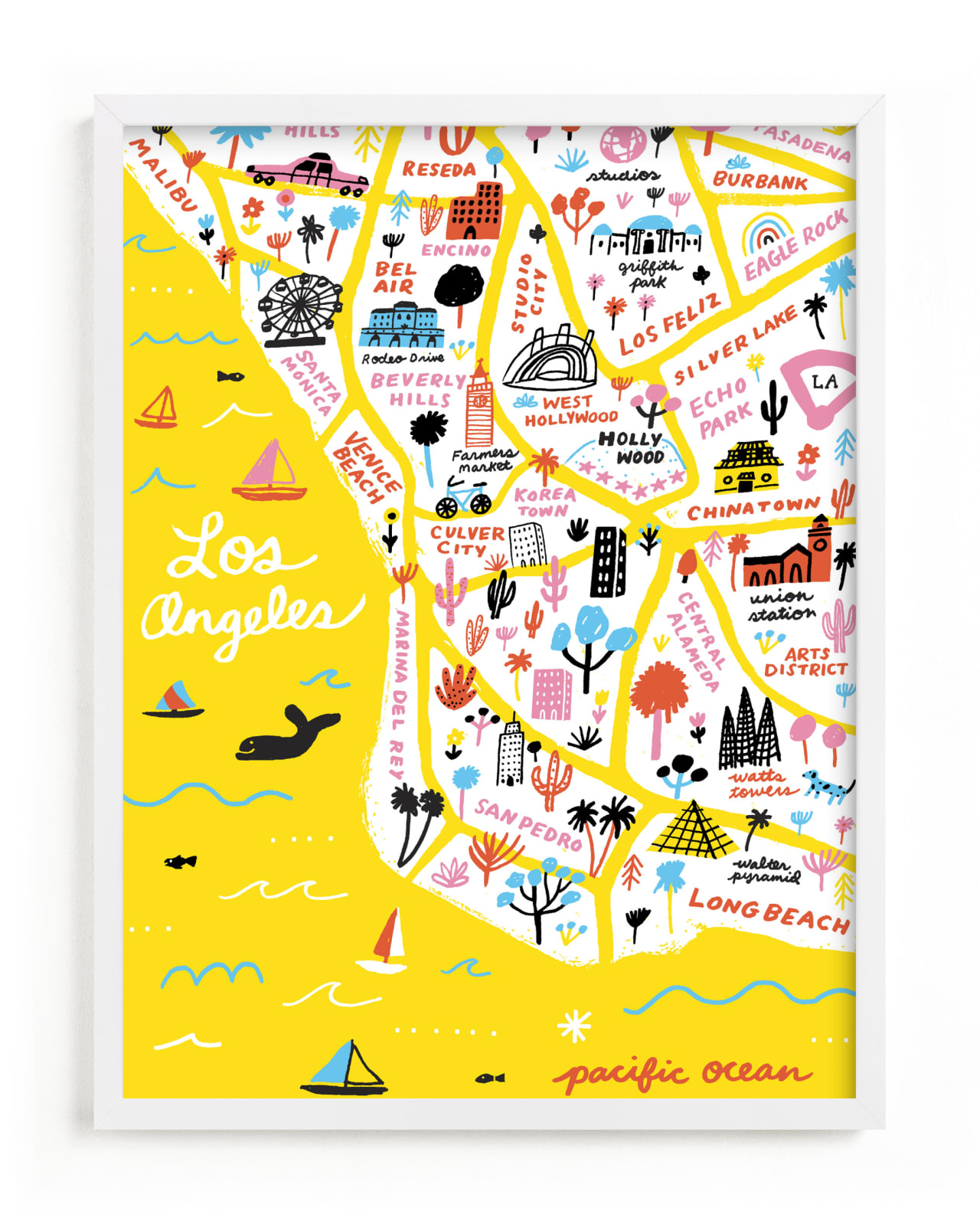 "I Love Los Angeles" - Limited Edition Art Print by Jordan Sondler in beautiful frame options and a variety of sizes.
