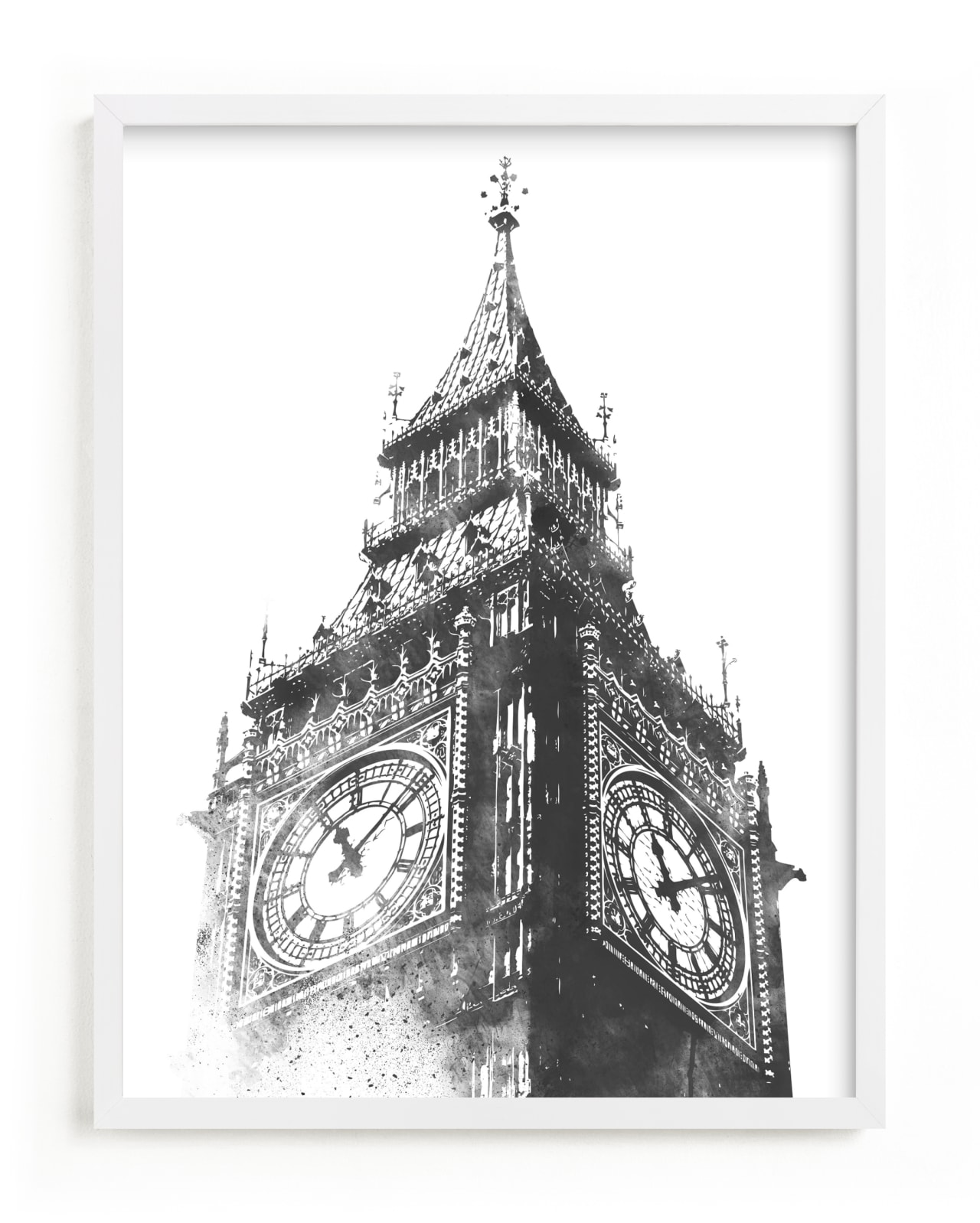 "Big Ben" - Art Print in Charcoal by Paul Berthelot - Framed