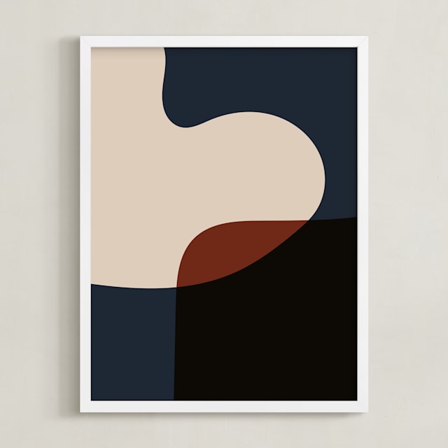 "Come Together" - Art Print in navy by Kimberly Young - Framed