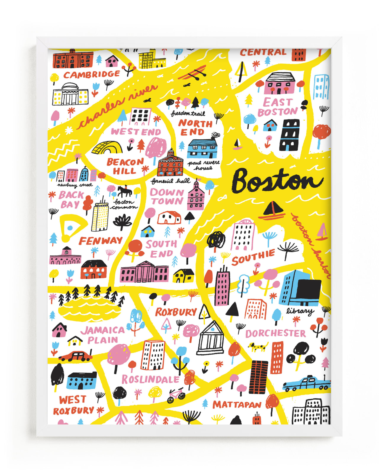 "I Love Boston" - Limited Edition Art Print by Jordan Sondler in beautiful frame options and a variety of sizes.