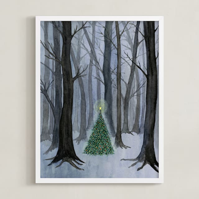 "Silent Night Woods" - Open Edition Fine Art Print by Karina Racz in beautiful frame options and a variety of sizes.