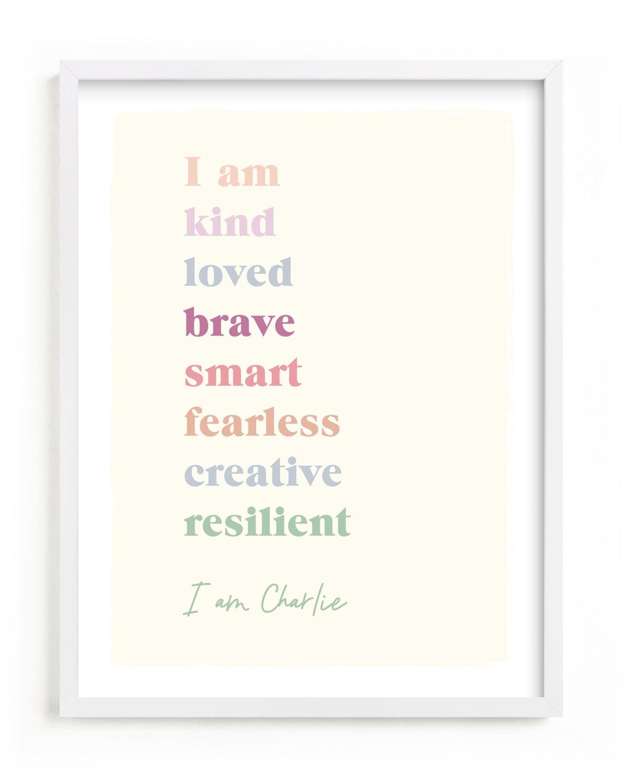 "Positive Affirmations" - Custom Open Edition Children's Art Print by Nazia Hyder in beautiful frame options and a variety of sizes.