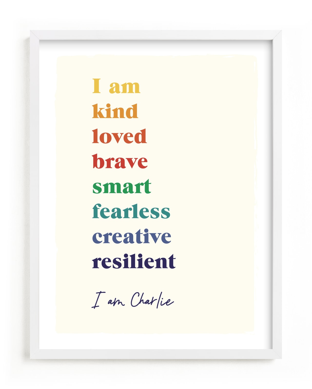 "Positive Affirmations" - Custom Open Edition Children's Art Print by Nazia Hyder in beautiful frame options and a variety of sizes.
