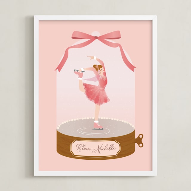 "Ice Dance" - Custom Open Edition Children's Art Print by Jennifer Lew in beautiful frame options and a variety of sizes.