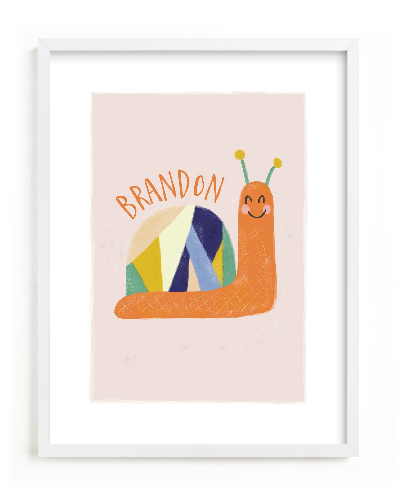"Snailed it" - Children's Custom Art Print by Vera Lim in beautiful frame options and a variety of sizes.