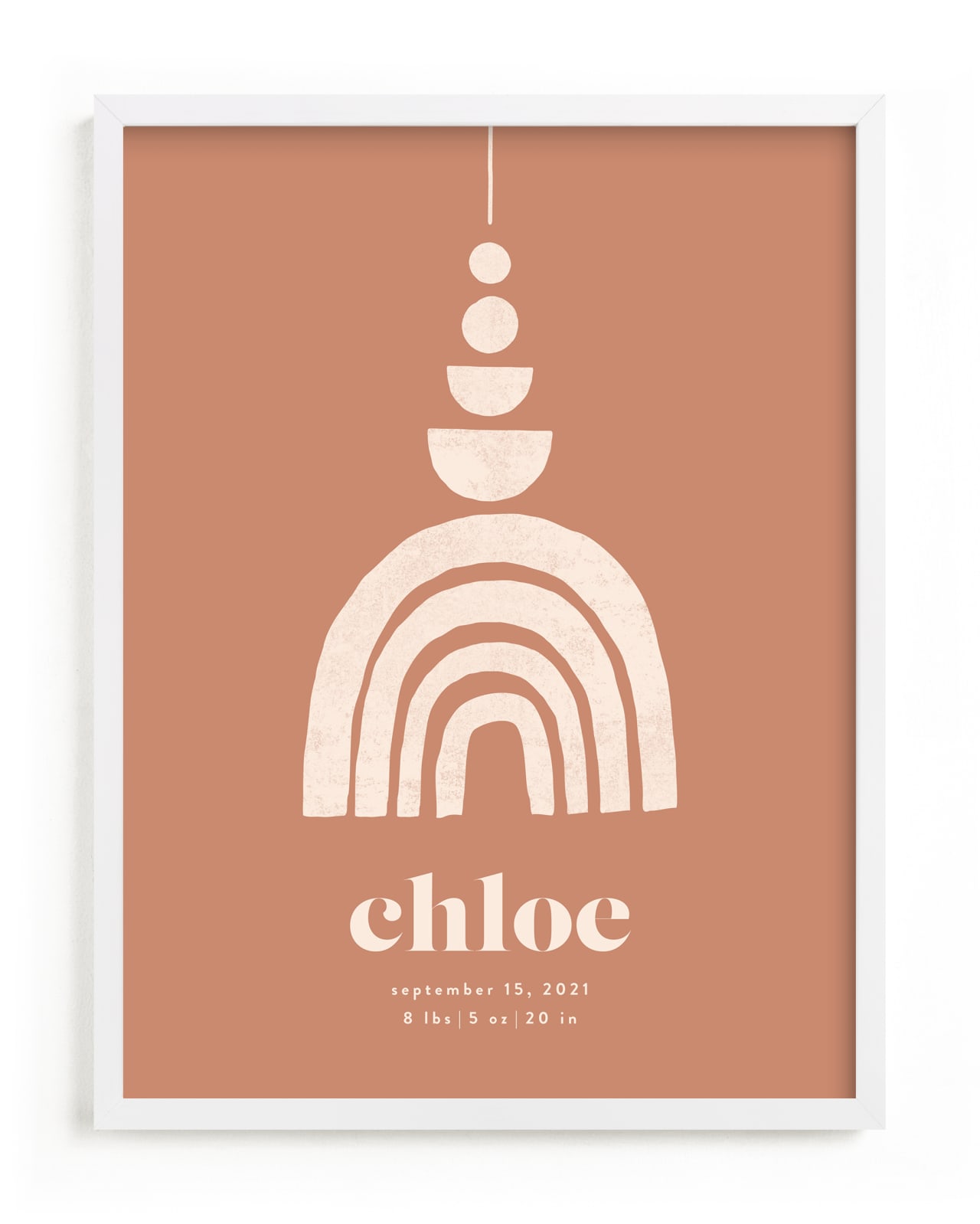 "Boho Geo Mobile" - Personalized Art Print in Toffee by Iveta Angelova - Framed