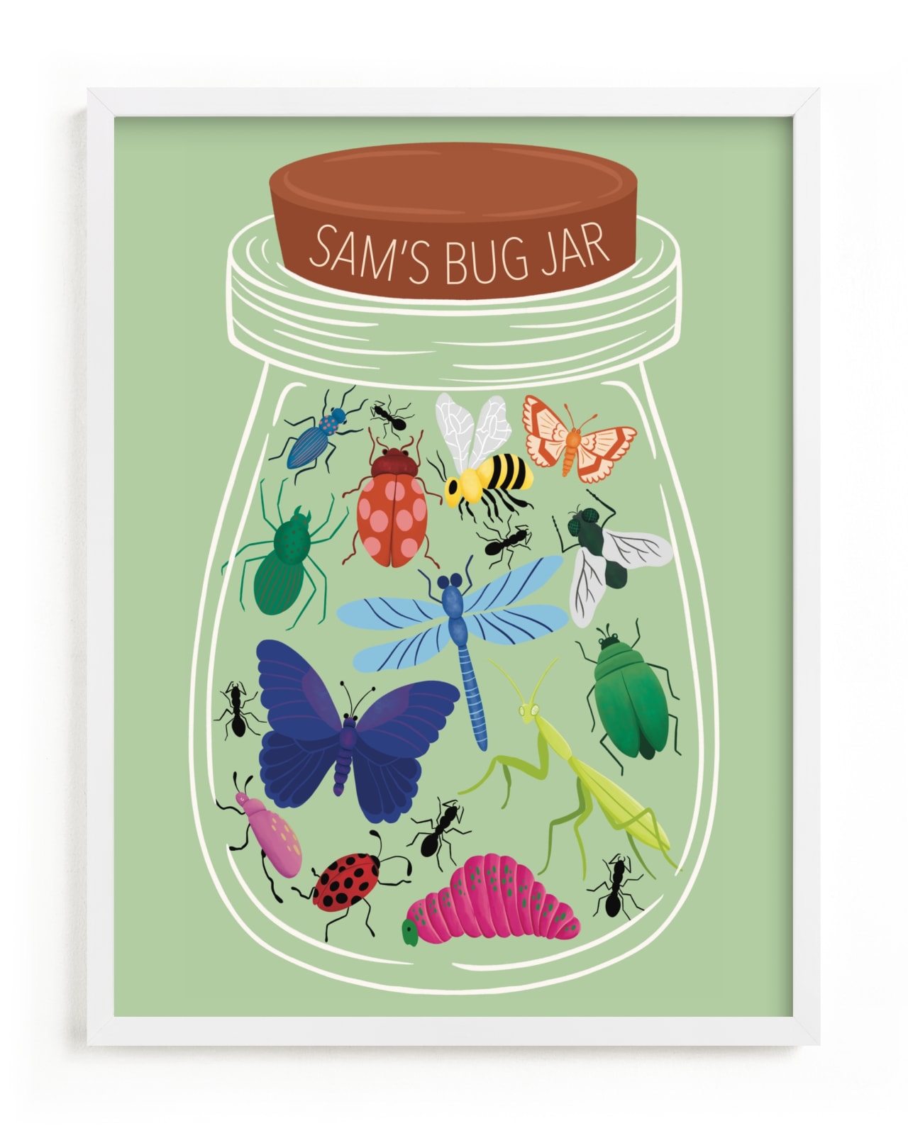 "Bug Jar" - Custom Open Edition Children's Art Print by DorothyDear Creations in beautiful frame options and a variety of sizes.