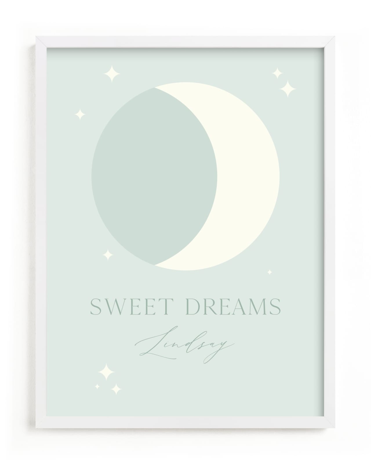 "Sweet Dreams Moon" - Children's Custom Art Print by Alexandra Cohn in beautiful frame options and a variety of sizes.