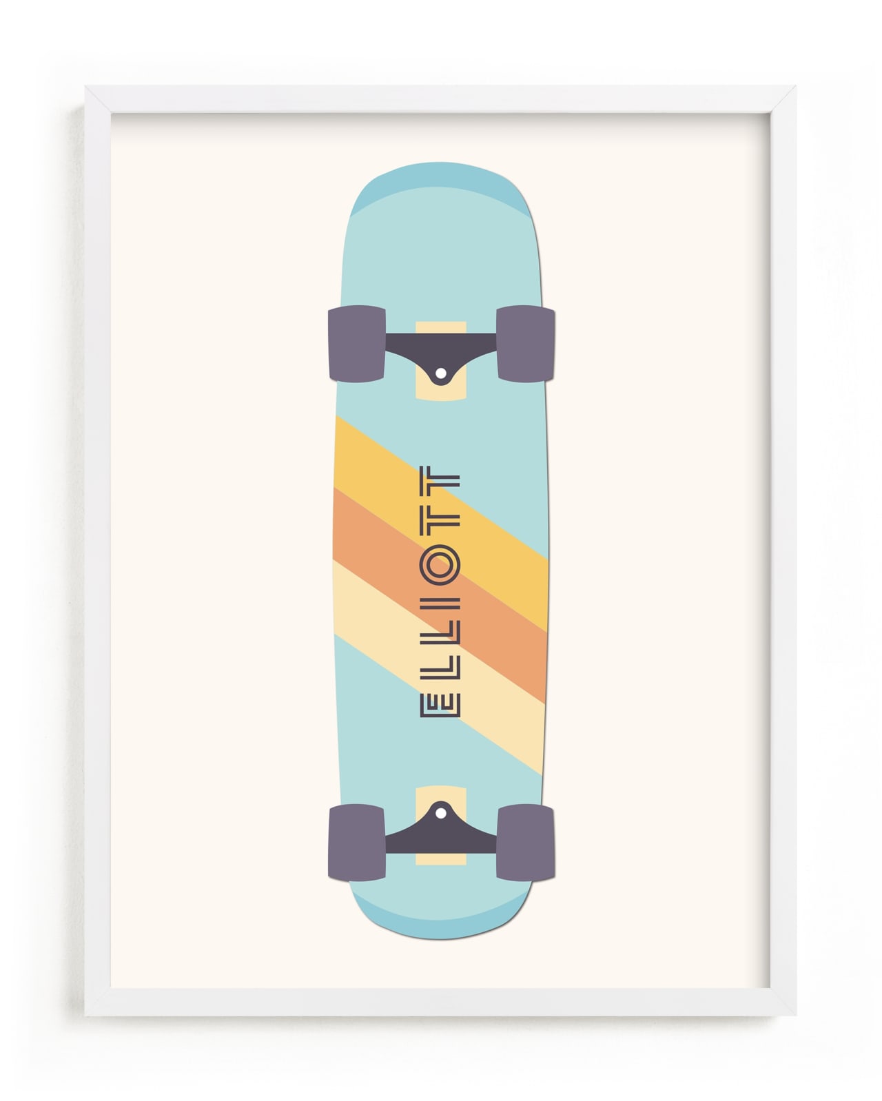 "Skateboard" - Custom Open Edition Children's Art Print by David Michuki in beautiful frame options and a variety of sizes.