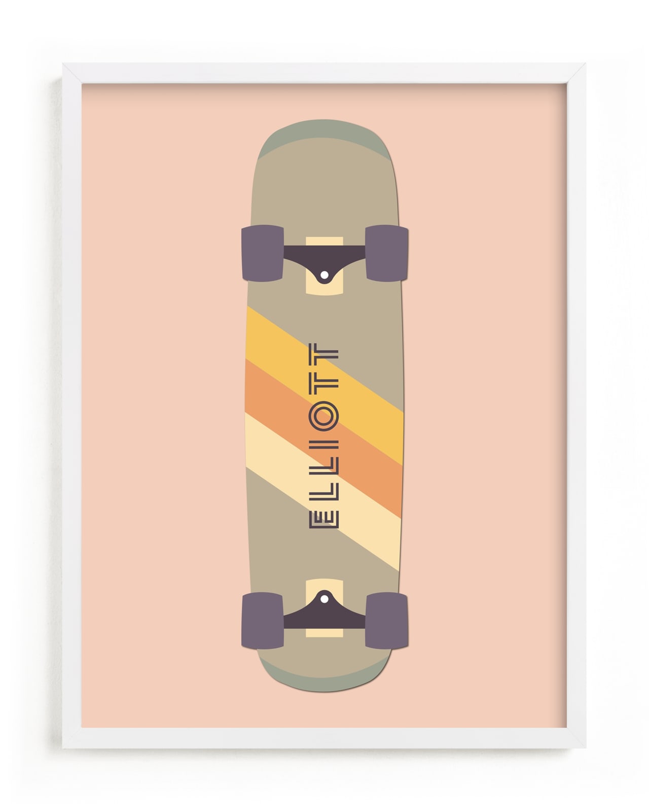 "Skateboard" - Children's Custom Art Print by David Michuki in beautiful frame options and a variety of sizes.