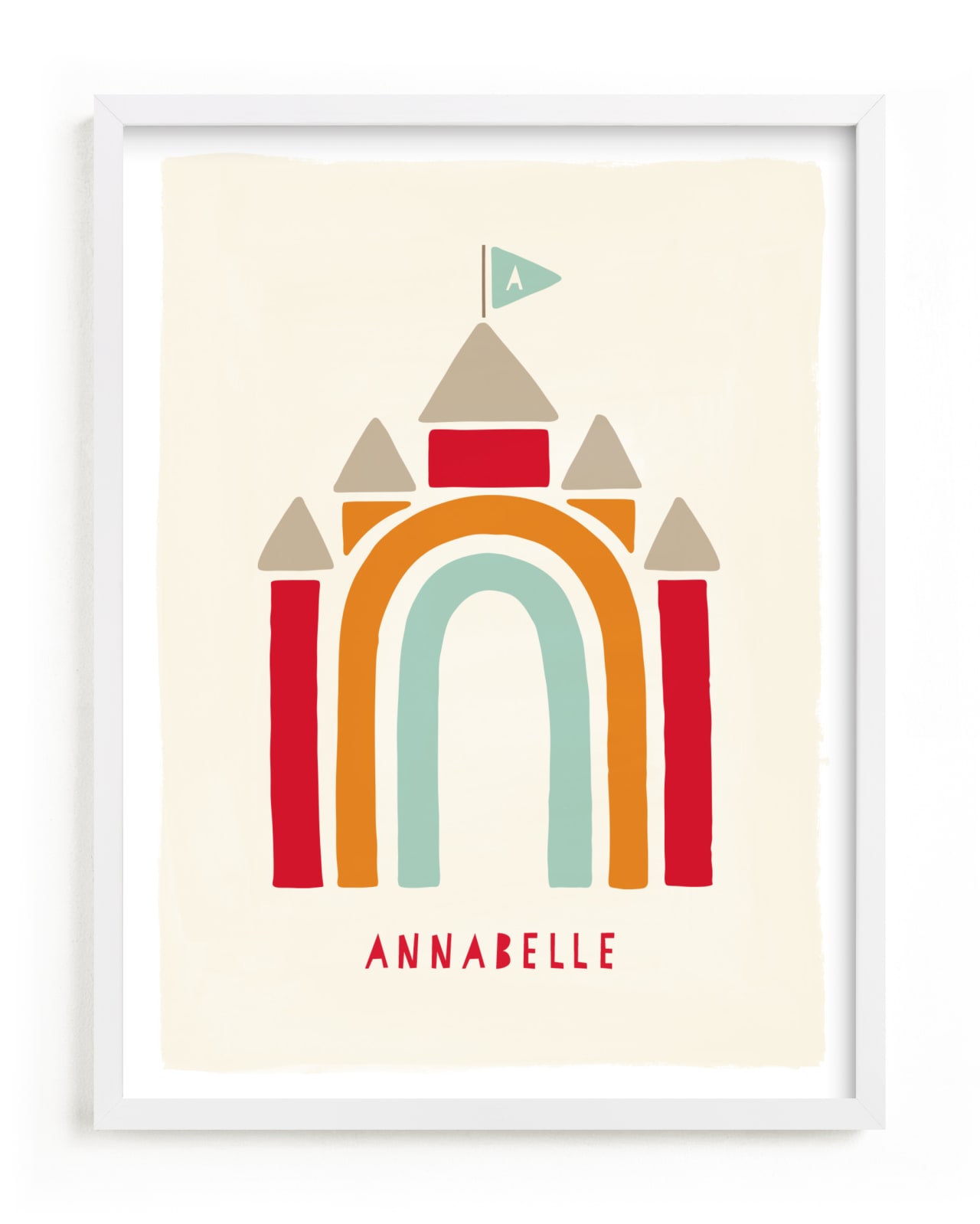 "Rainbow Castle" - Children's Custom Art Print by JeAnna Casper in beautiful frame options and a variety of sizes.