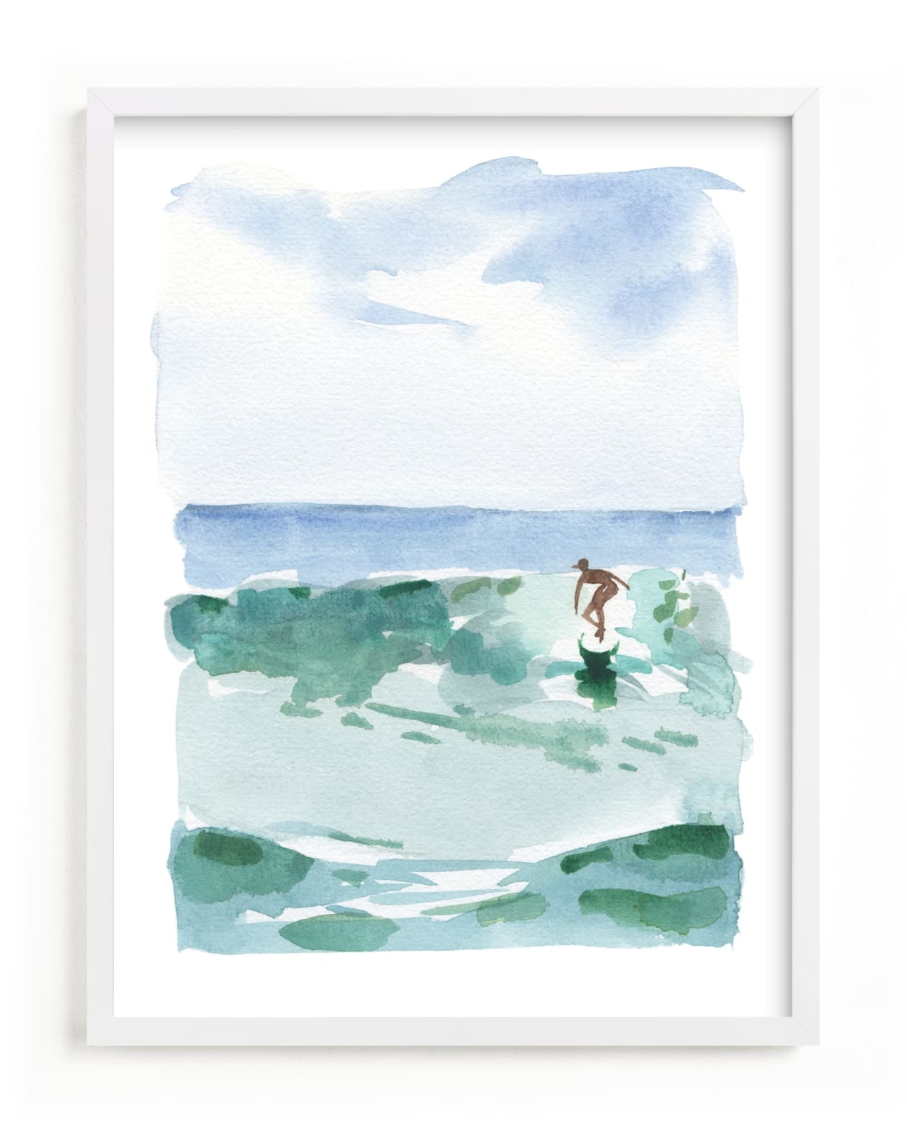 "Hang Five" - Limited Edition Art Print by Mary Cecelia in beautiful frame options and a variety of sizes.