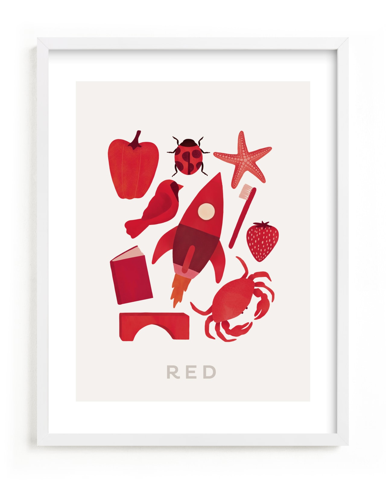 "Ten Red Things" - Limited Edition Art Print by Ana Peake in beautiful frame options and a variety of sizes.