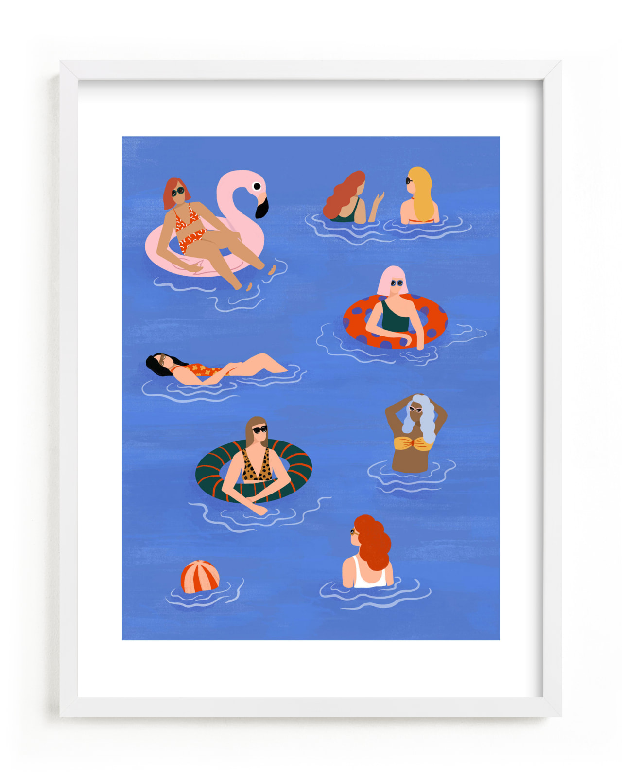 "Pool Party" - Limited Edition Art Print by Pati Cascino in beautiful frame options and a variety of sizes.