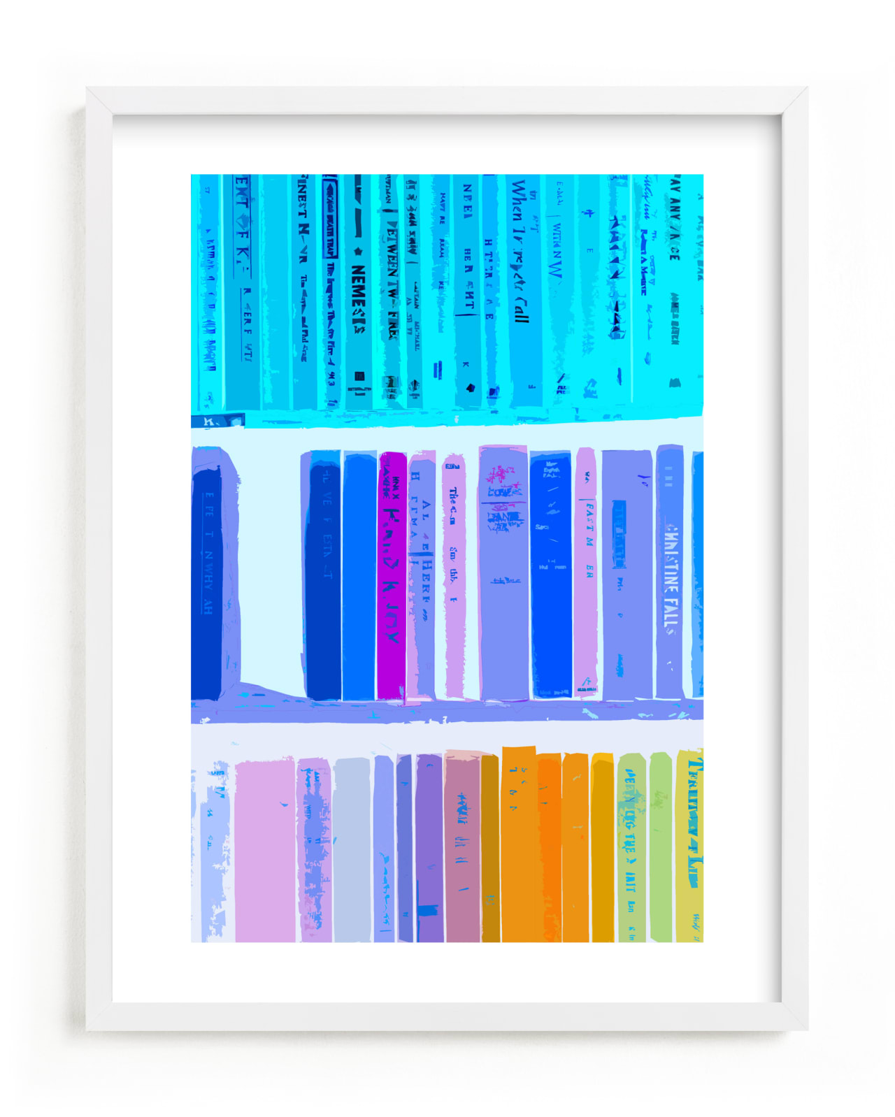 "Rainbow of Books" - Limited Edition Art Print by Kaitlin Rebesco in beautiful frame options and a variety of sizes.