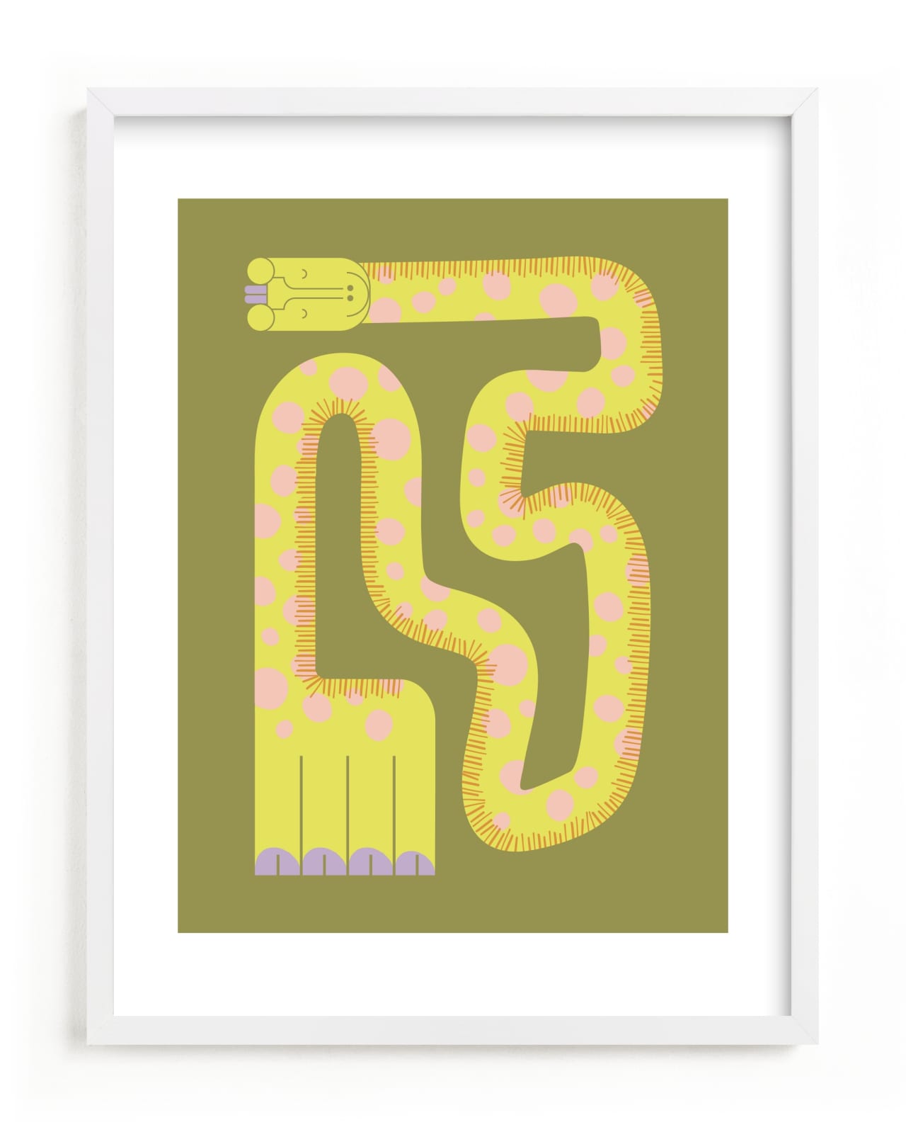 "Twisty Giraffe" - Limited Edition Art Print by Ampersand Design Studio in beautiful frame options and a variety of sizes.