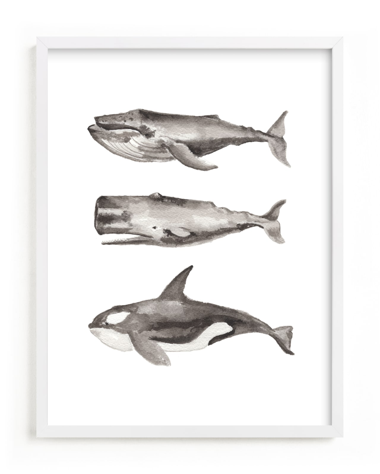 "Three Stacked Whales" - Limited Edition Art Print by Two if by Sea Studios in beautiful frame options and a variety of sizes.