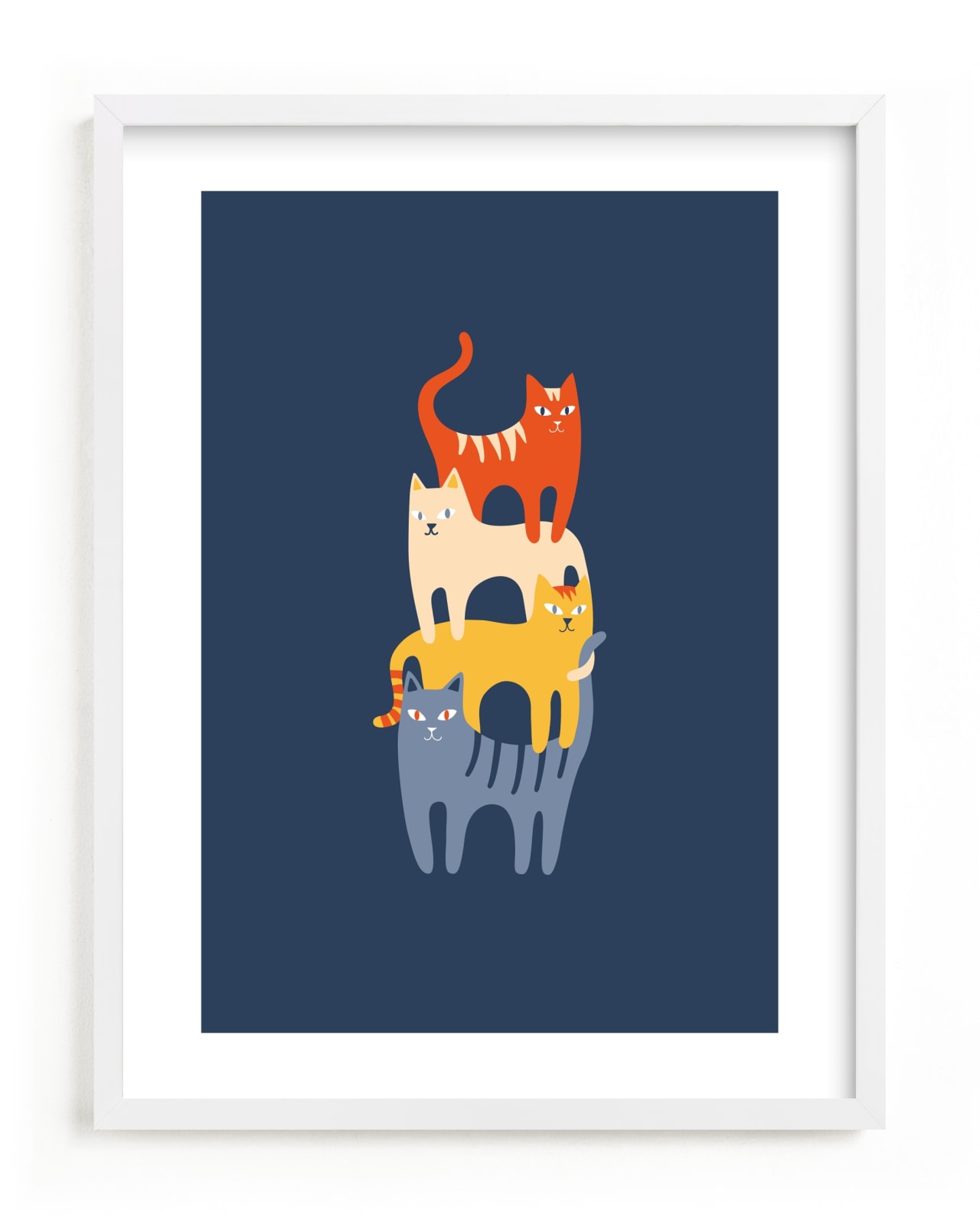 "Catstack" - Limited Edition Art Print by Nieves Herranz in beautiful frame options and a variety of sizes.