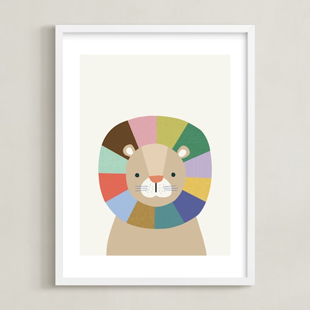"Quilted Lion" - Limited Edition Art Print by Kelly Ambrose in beautiful frame options and a variety of sizes.