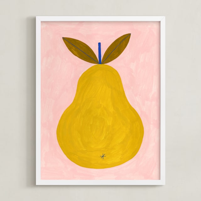 "Barlett Pear" - Art Print in Mustard by Ana Toro - Framed