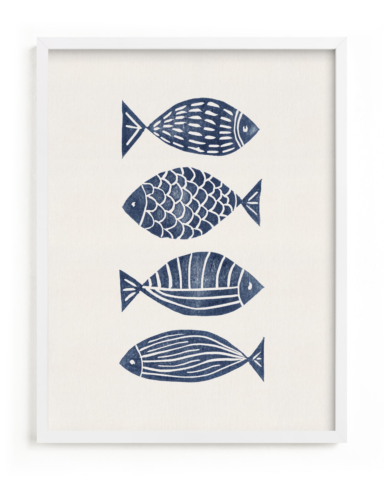 Linocut Fishes Children’s Art Print