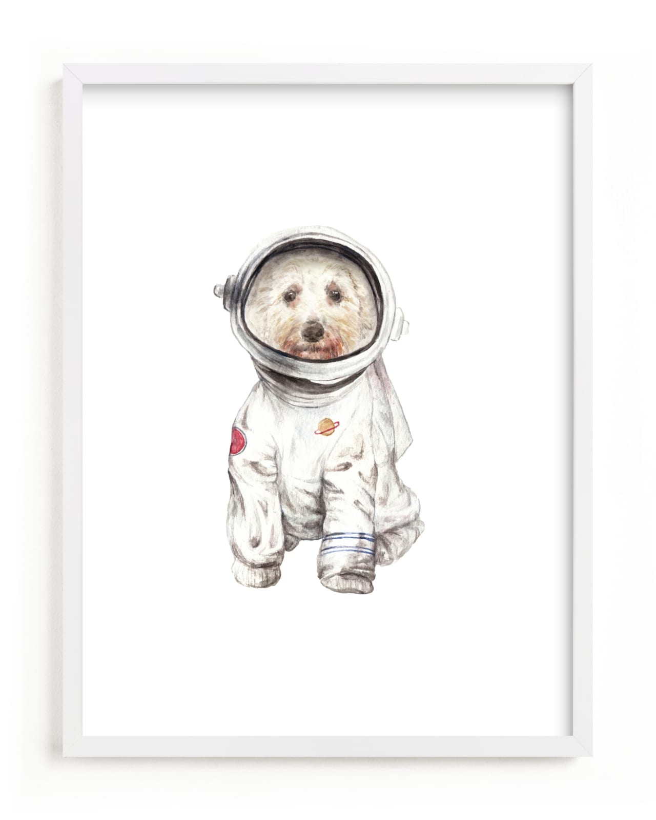 "Laika the Space Pup" - Limited Edition Art Print by Lauren Rogoff in beautiful frame options and a variety of sizes.