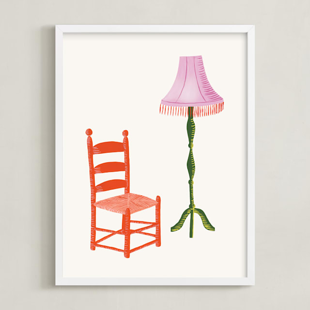 "A Doll's House 2" - Art Print in Pretty Pink by Sarah Knight Davis - Framed