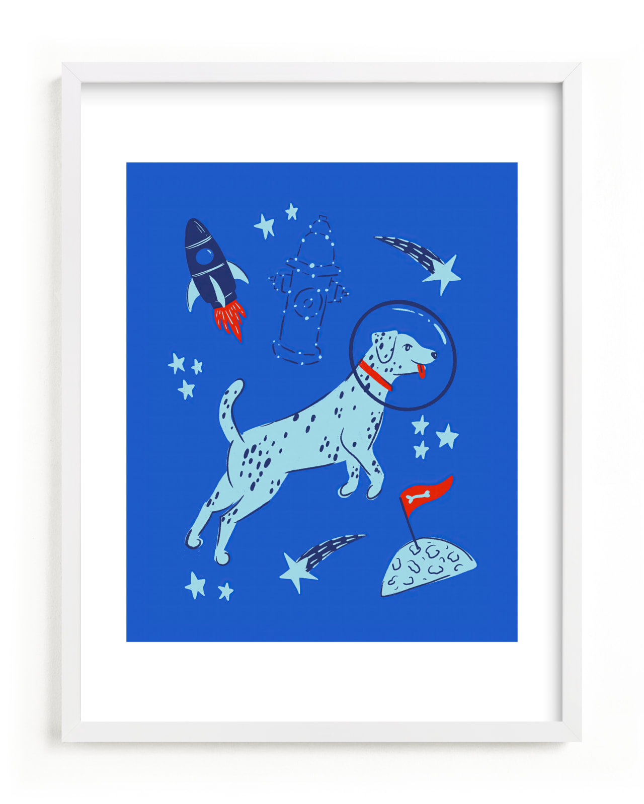 "Space Pup" - Limited Edition Art Print by Kristin Mastoras in beautiful frame options and a variety of sizes.