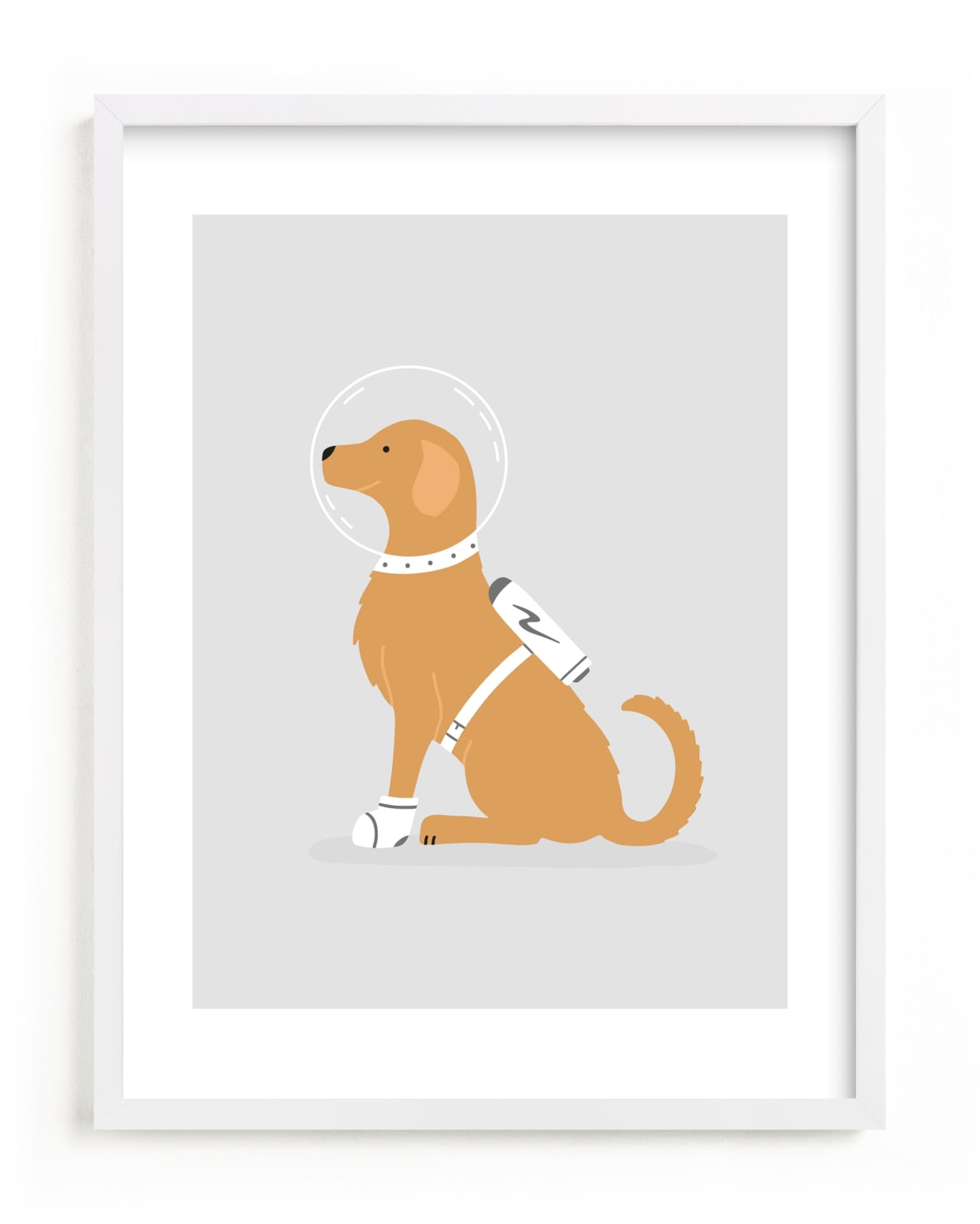 "Astronaut Retriever" - Limited Edition Art Print by Ashley Presutti Beasley in beautiful frame options and a variety of sizes.