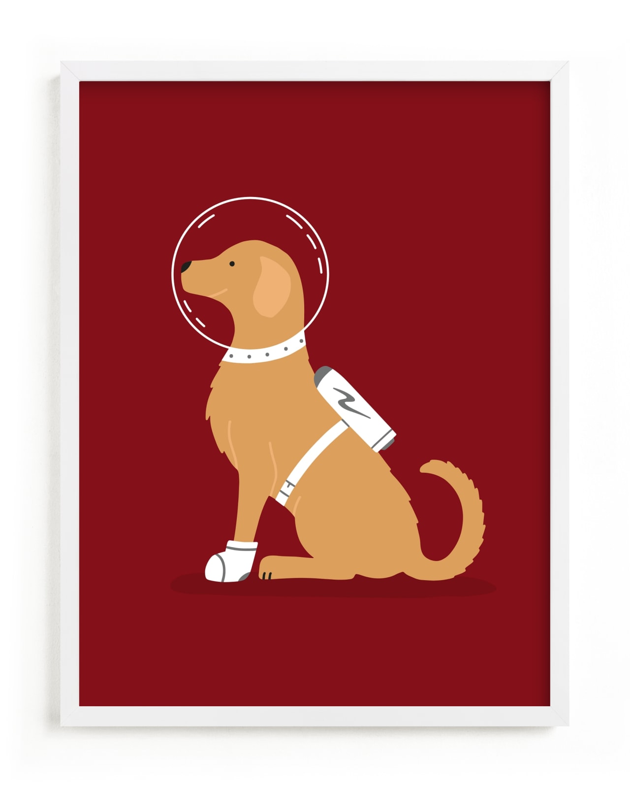 "Astronaut Retriever" - Limited Edition Art Print by Ashley Presutti Beasley in beautiful frame options and a variety of sizes.