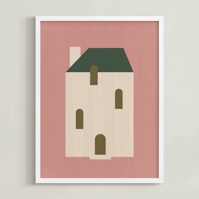 "Maisonette" - Art Print in Dusty Rose by Ani Somi - Framed