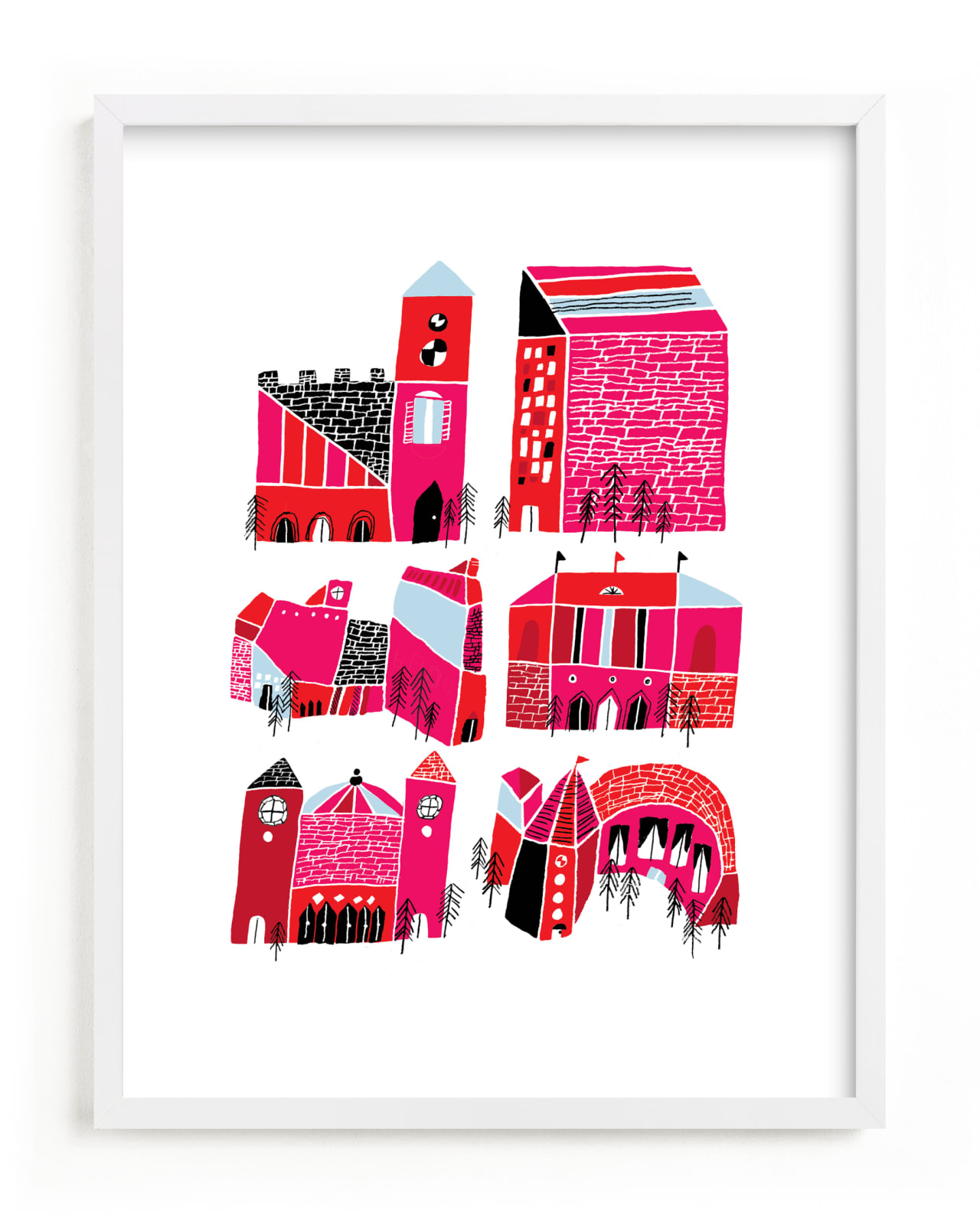 "Little Buildings" - Limited Edition Art Print by Elliot Stokes in beautiful frame options and a variety of sizes.