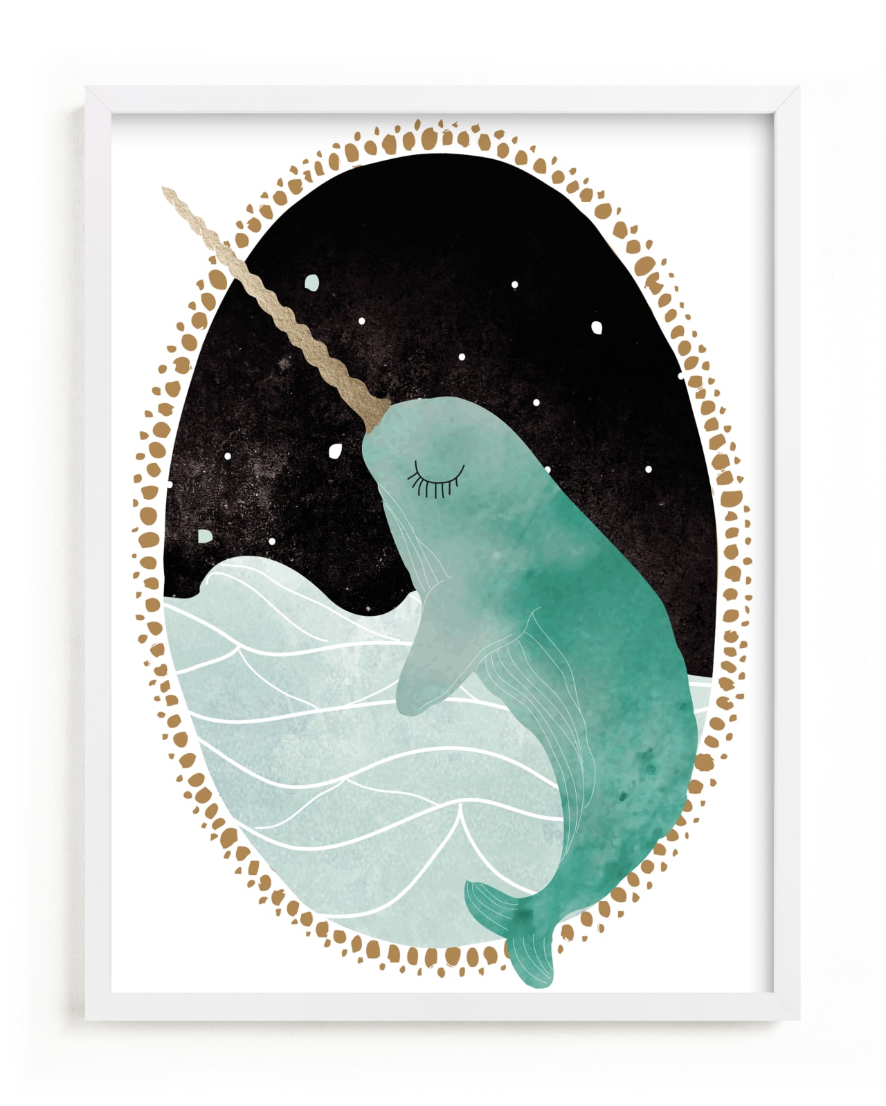"Narwhal" - Limited Edition Art Print by Hannah Williams in beautiful frame options and a variety of sizes.