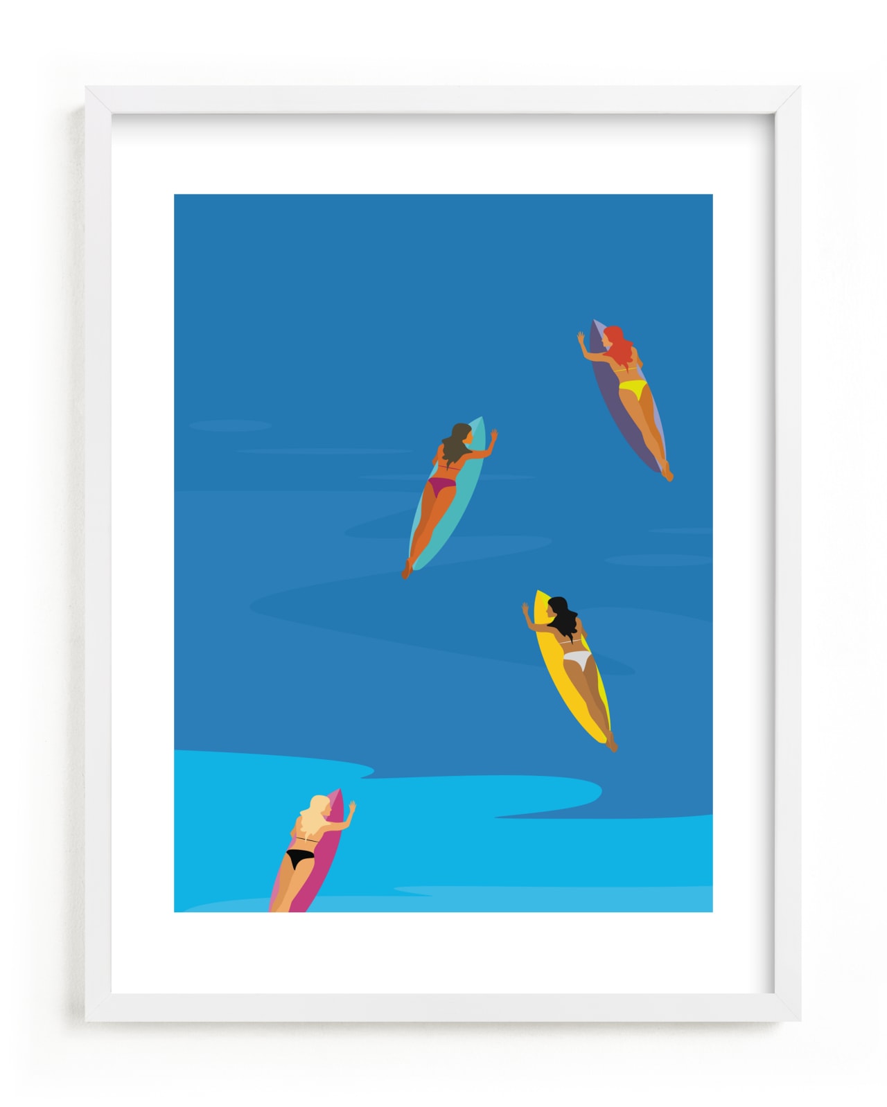 "Learning to Surf" - Limited Edition Art Print by Lauren Hampton in beautiful frame options and a variety of sizes.
