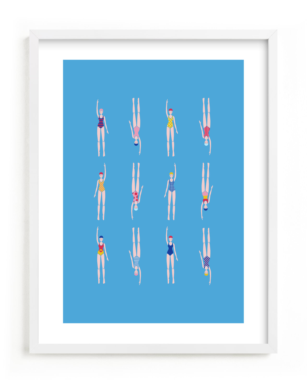 "Nadadoras" - Limited Edition Art Print by Nieves Herranz in beautiful frame options and a variety of sizes.