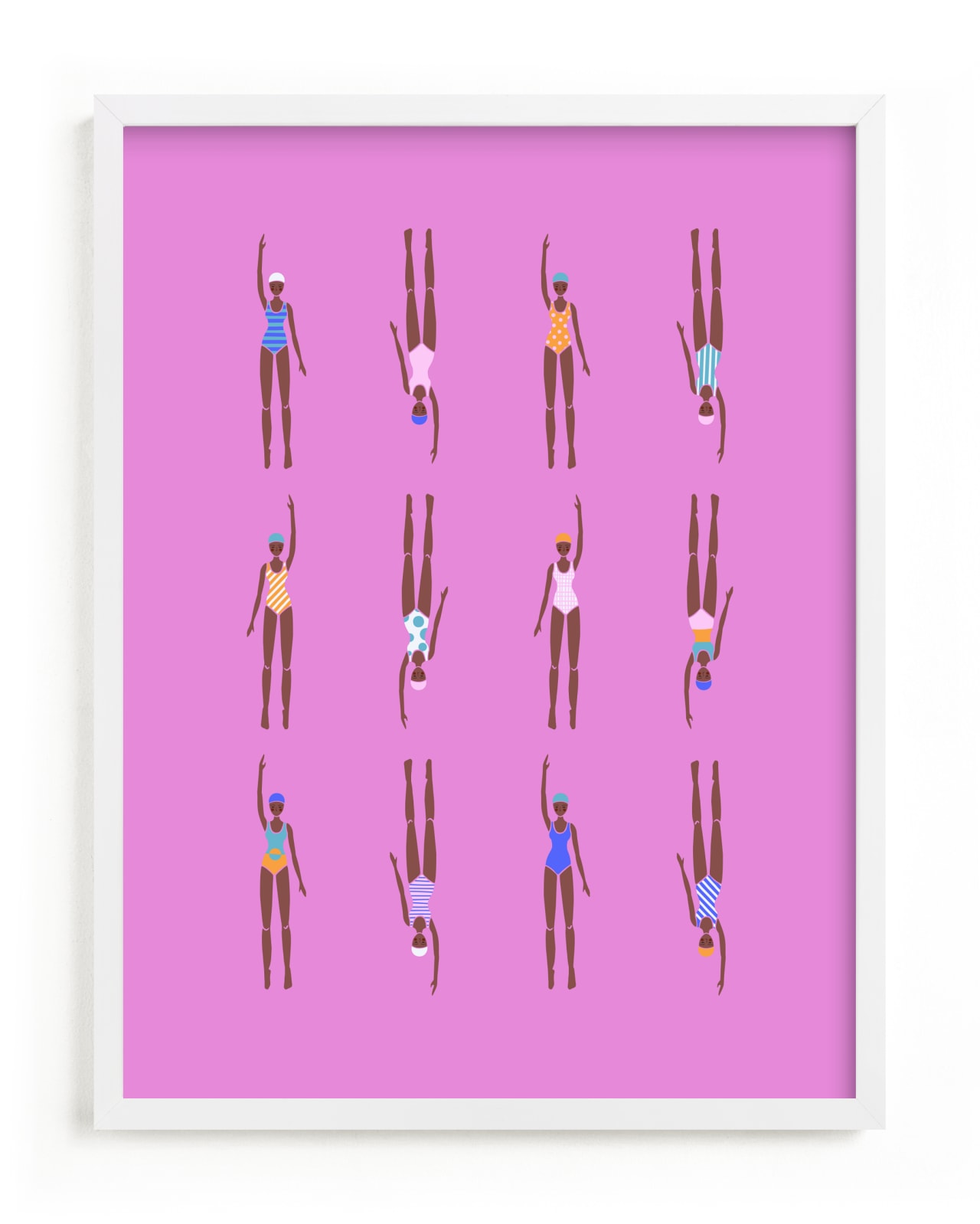 "Nadadoras" - Limited Edition Art Print by Nieves Herranz in beautiful frame options and a variety of sizes.