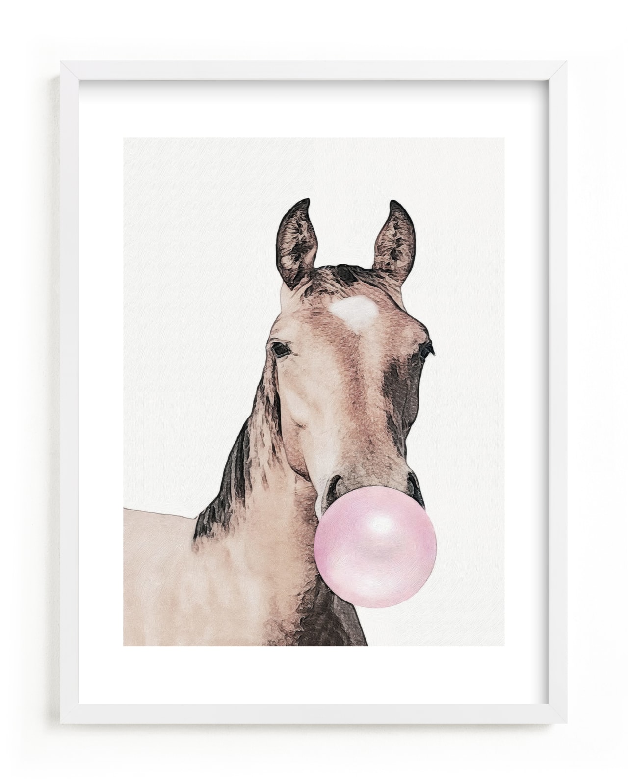 "Bubblegum: Horse" - Limited Edition Art Print by Maja Cunningham in beautiful frame options and a variety of sizes.