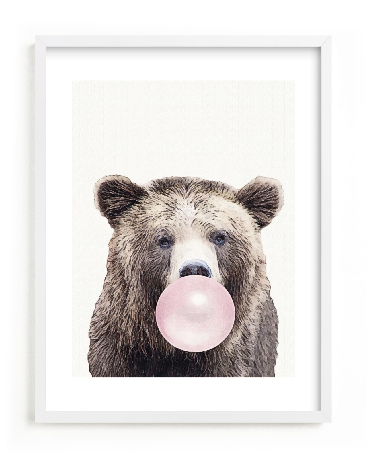 "Bubblegum: Bear" - Limited Edition Art Print by Maja Cunningham in beautiful frame options and a variety of sizes.