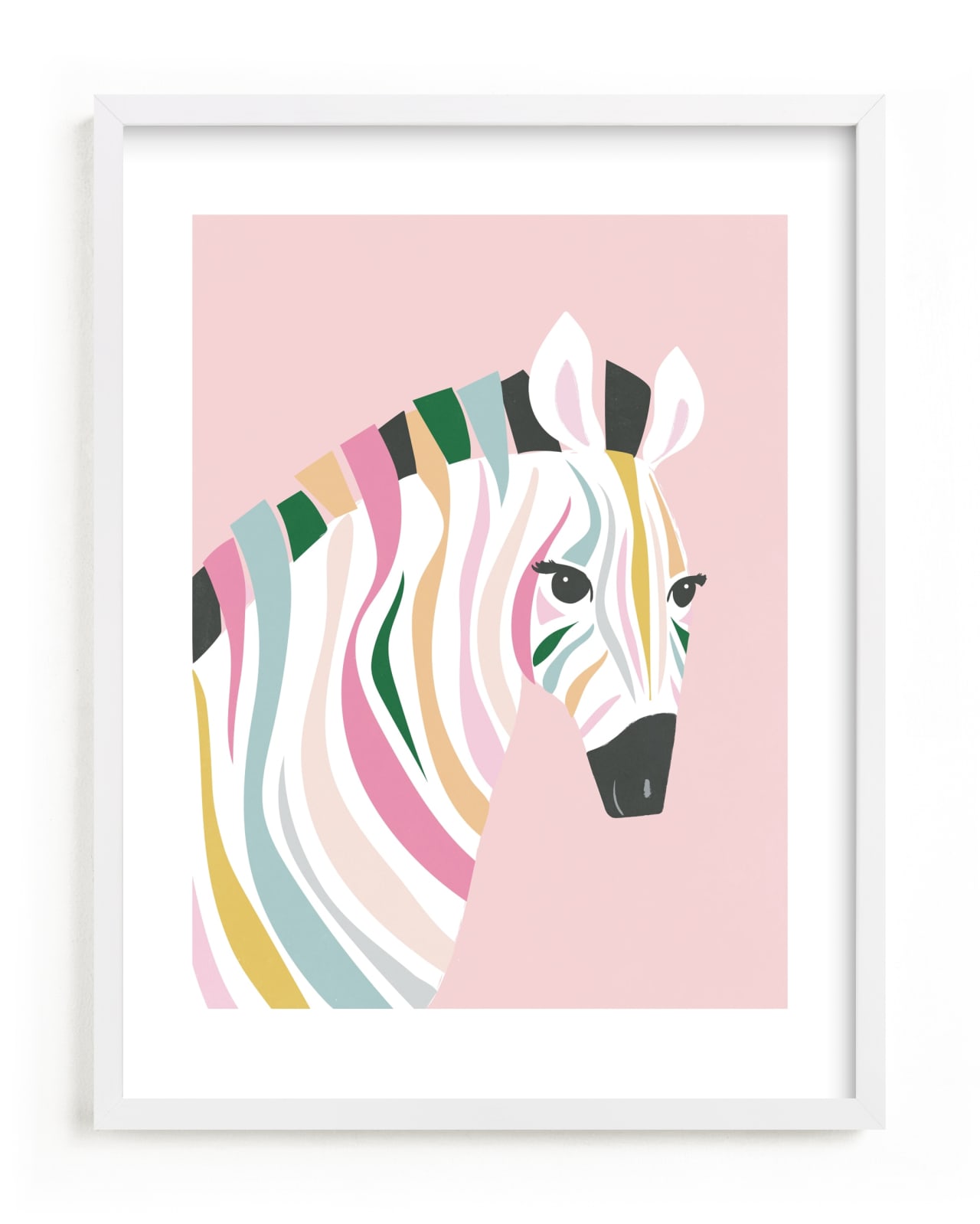 "colorful zebra" - Limited Edition Art Print by Karidy Walker in beautiful frame options and a variety of sizes.