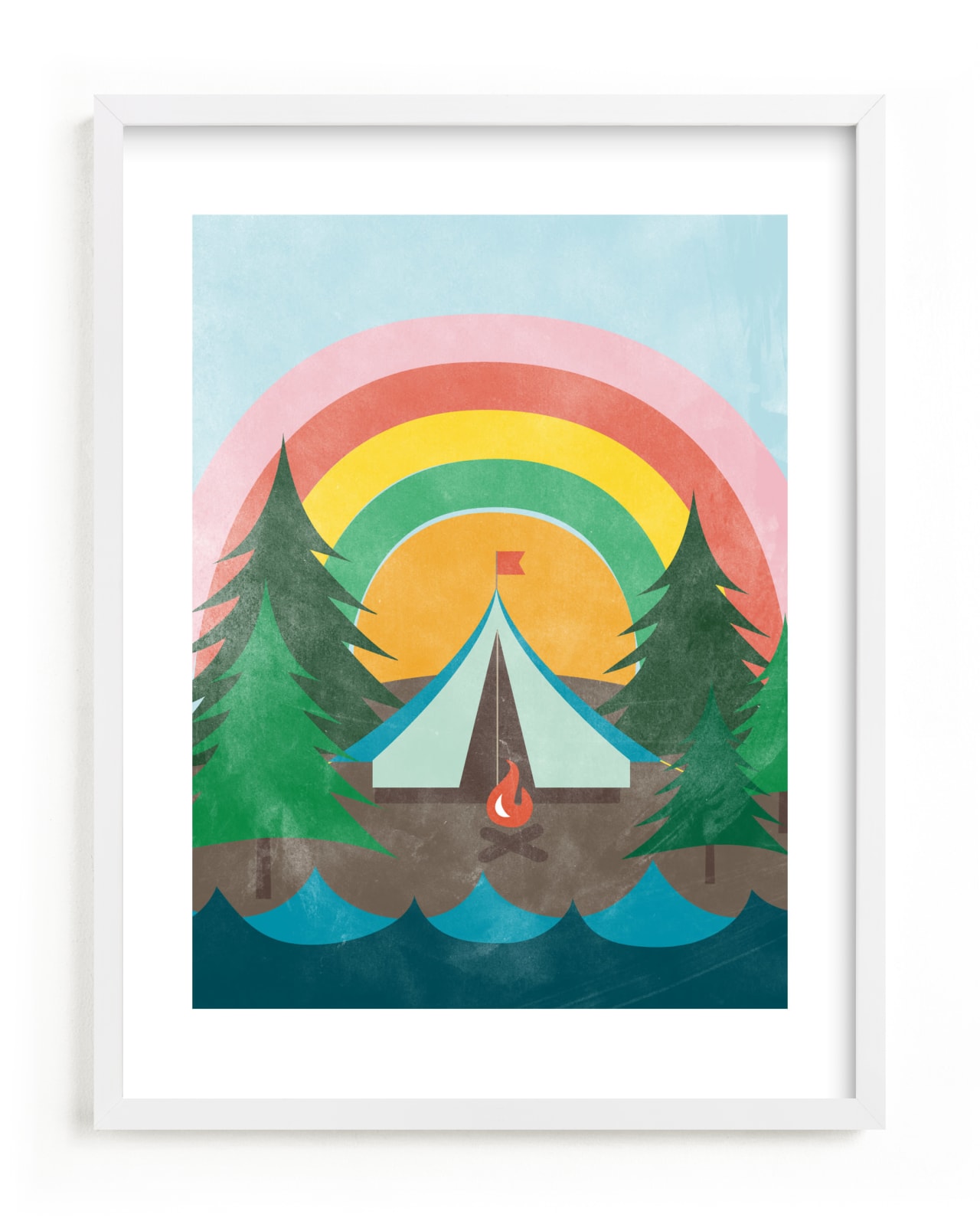 "Camp Rainbow" - Limited Edition Art Print by Shirley Lin Schneider in beautiful frame options and a variety of sizes.