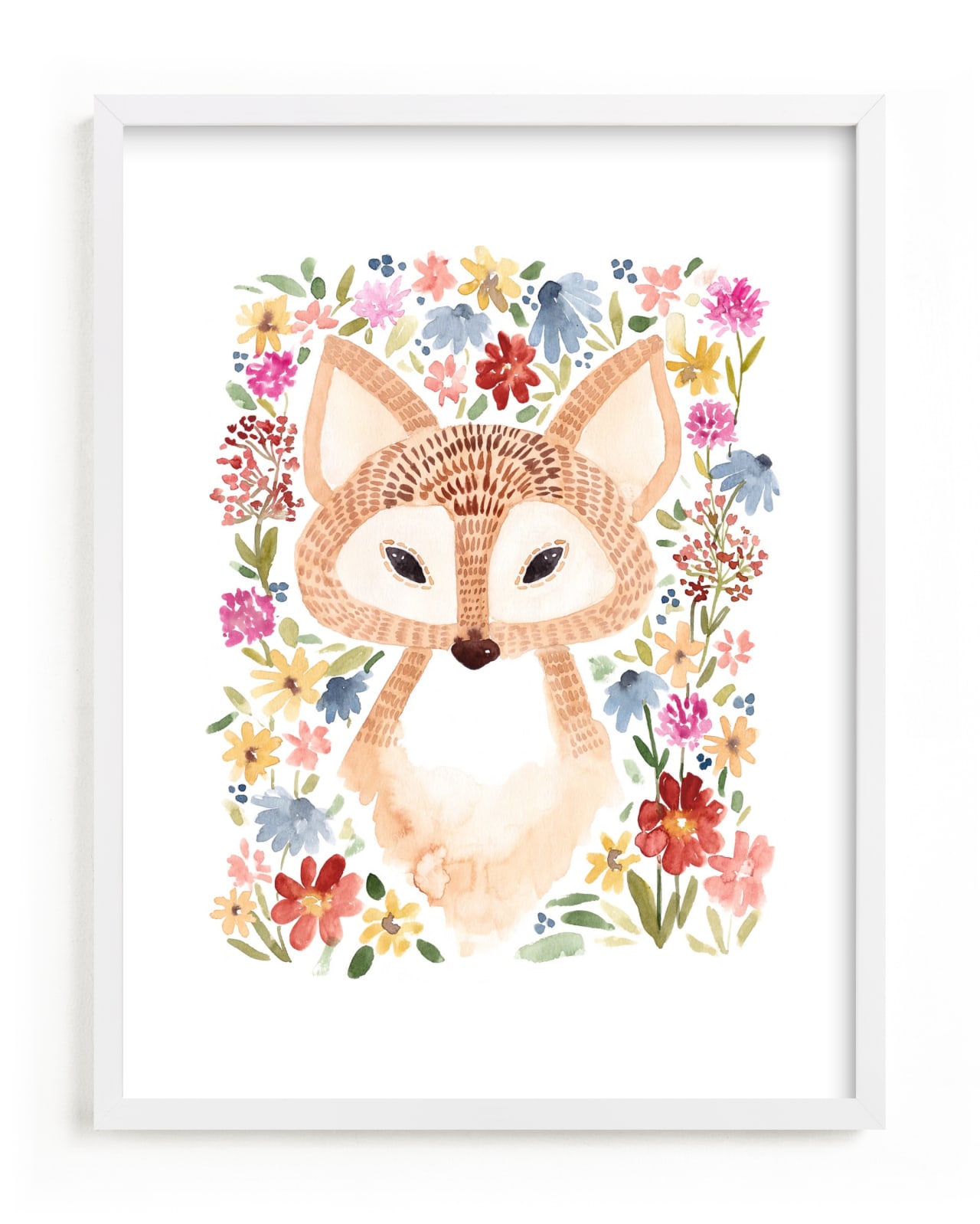 "Sweet Floral Fox" by Sara Berrenson in beautiful frame options and a variety of sizes.