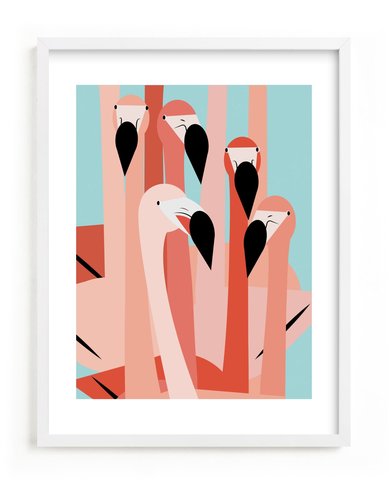 "The Flamingos Are Staring" by Marie Hermansson in beautiful frame options and a variety of sizes.